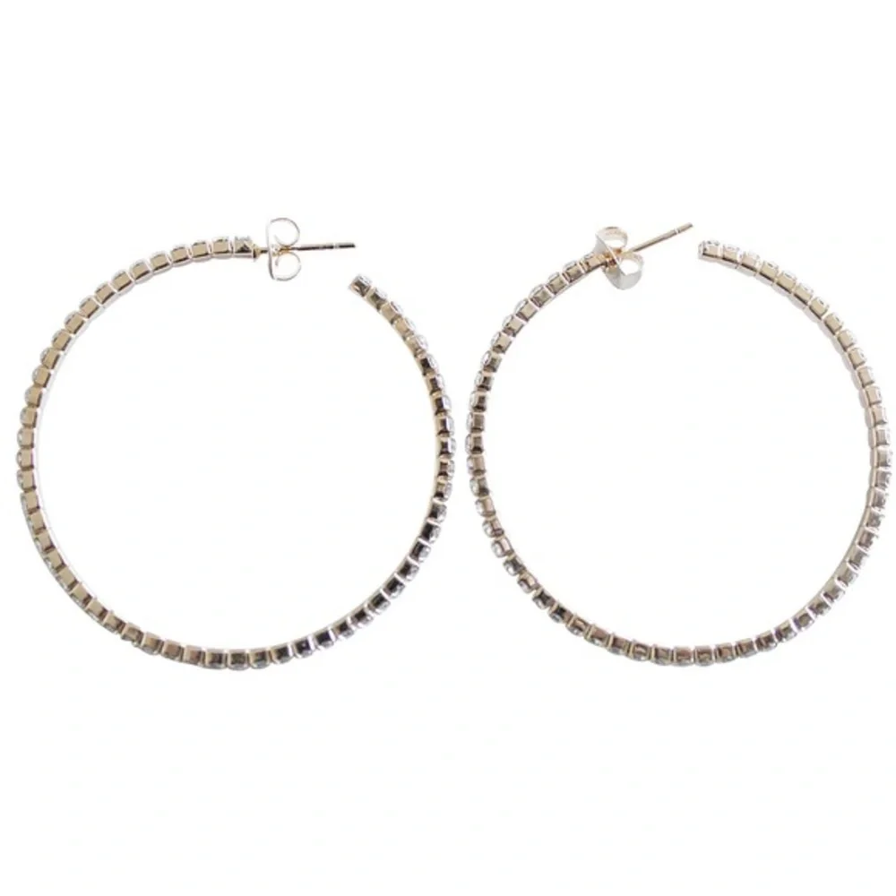Serena Crystal Hoop Earrings Gold
